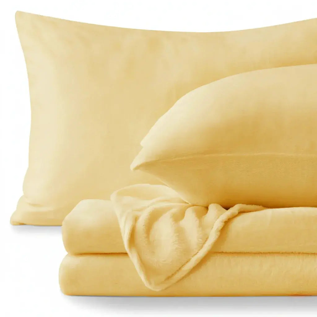 Flannel Bed Linen Set with Deep Pocket Fitted Sheet – Soft Microfiber for Year-Round Comfort