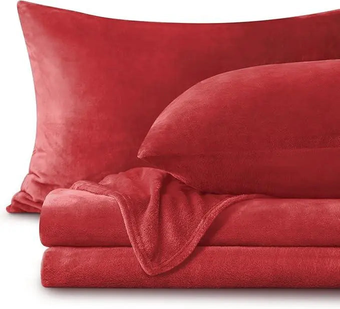 Flannel Bed Linen Set with Deep Pocket Fitted Sheet – Soft Microfiber for Year-Round Comfort
