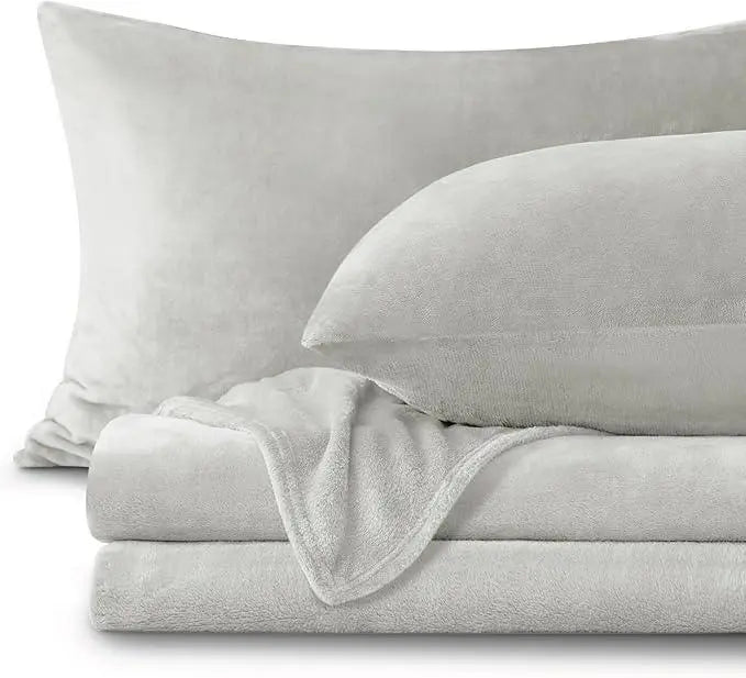 Flannel Bed Linen Set with Deep Pocket Fitted Sheet – Soft Microfiber for Year-Round Comfort