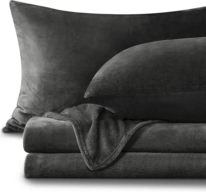 Flannel Bed Linen Set with Deep Pocket Fitted Sheet – Soft Microfiber for Year-Round Comfort