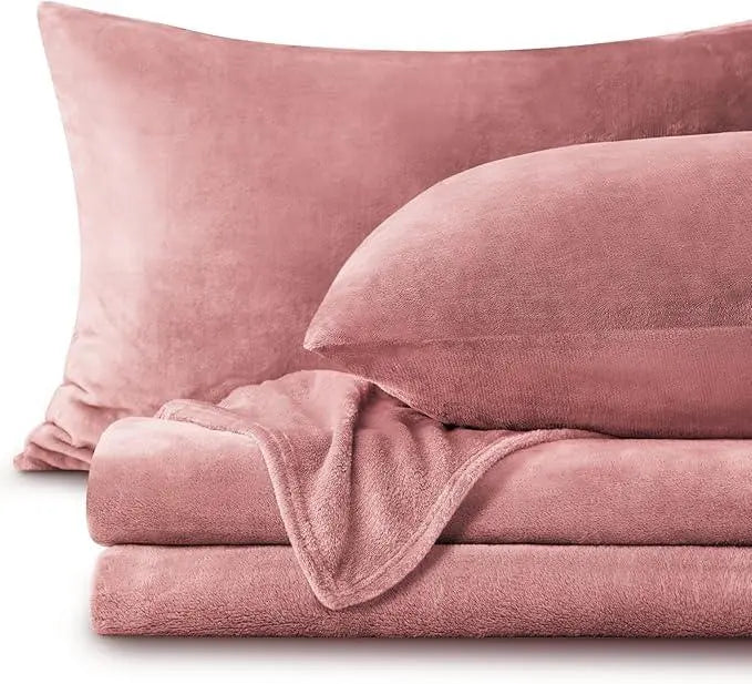 Flannel Bed Linen Set with Deep Pocket Fitted Sheet – Soft Microfiber for Year-Round Comfort