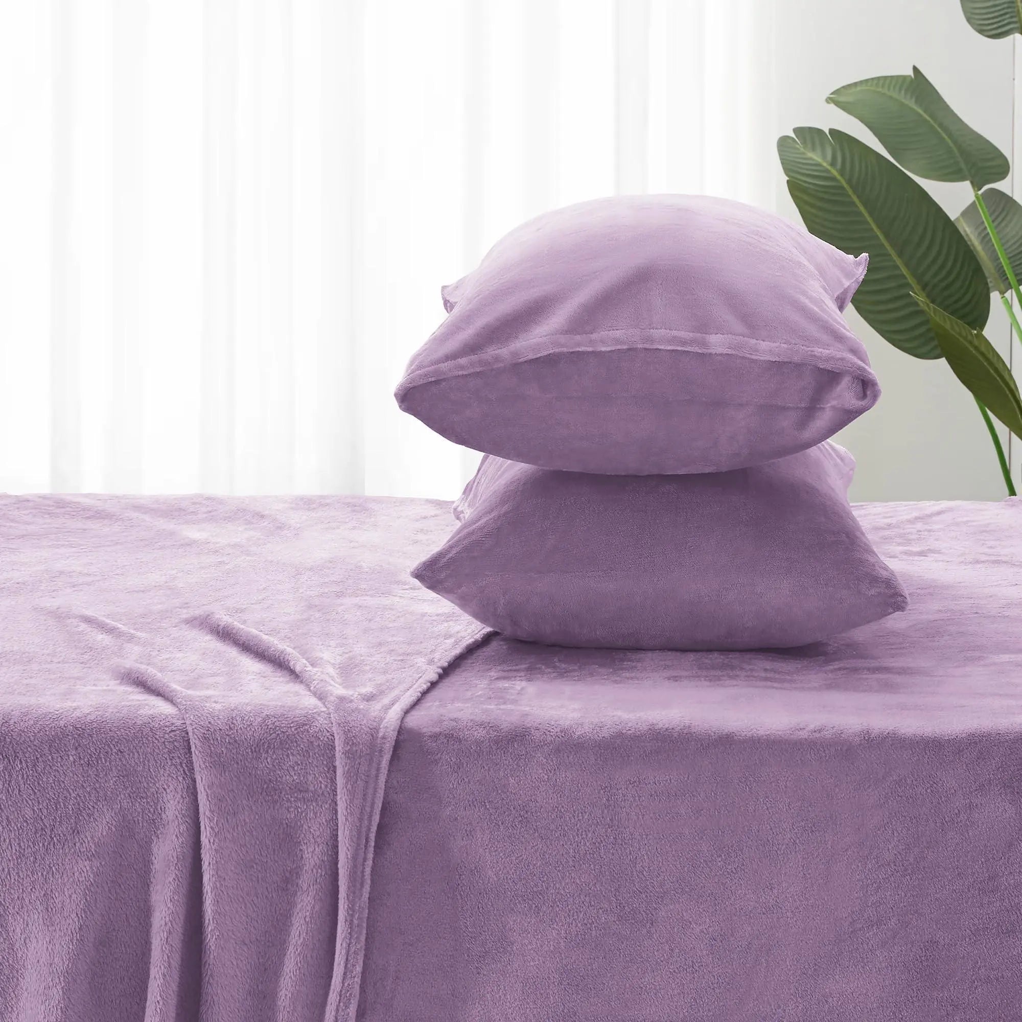 Flannel Bed Linen Set with Deep Pocket Fitted Sheet – Soft Microfiber for Year-Round Comfort