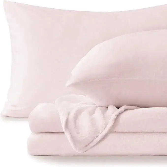 Flannel Bed Linen Set with Deep Pocket Fitted Sheet – Soft Microfiber for Year-Round Comfort