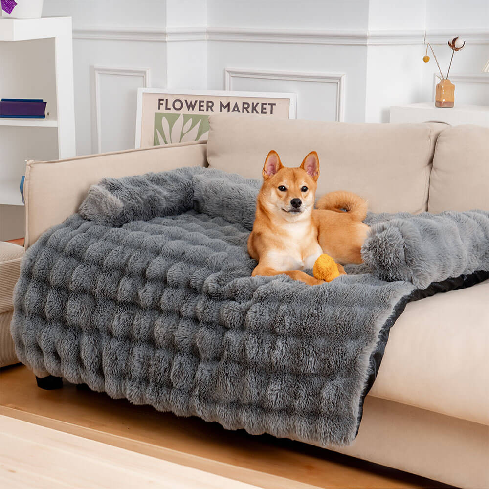 Dog Sofa Protector with Non-Slip Base – Plush Bed for Pet Comfort
