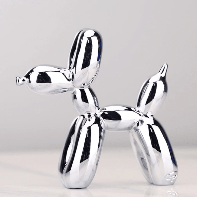 Abstract Design Balloon Dog Sculpture – Electroplated Home Wall Art