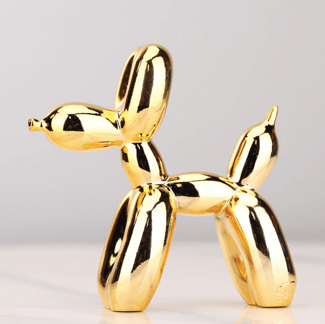 Abstract Design Balloon Dog Sculpture – Electroplated Home Wall Art