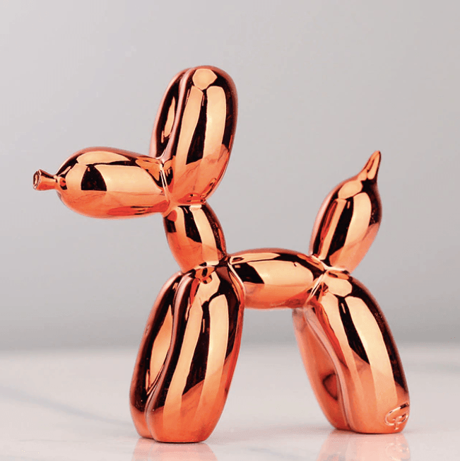 Abstract Design Balloon Dog Sculpture – Electroplated Home Wall Art