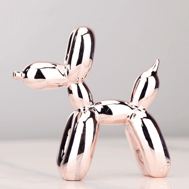 Abstract Design Balloon Dog Sculpture – Electroplated Home Wall Art
