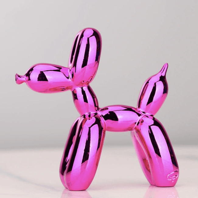 Abstract Design Balloon Dog Sculpture – Electroplated Home Wall Art