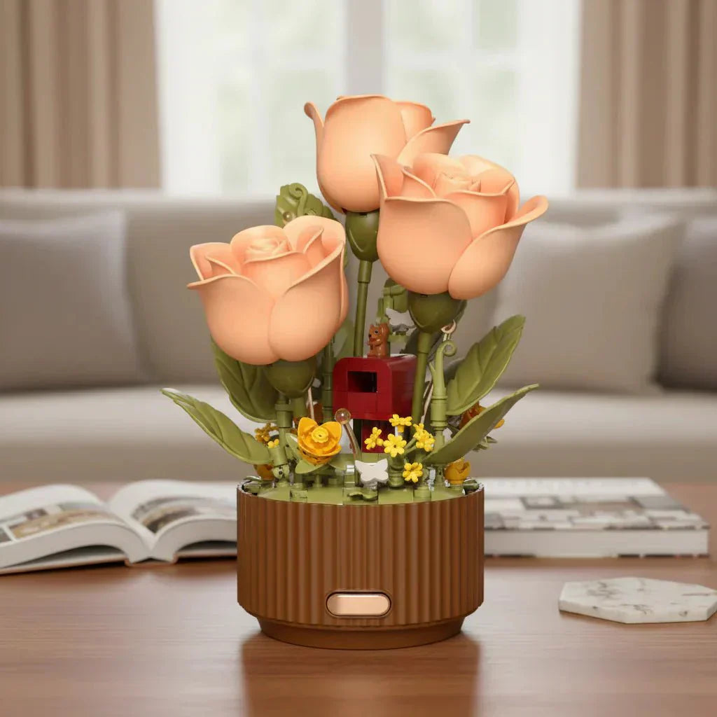 Enchanting 255-Piece Floral Building Block Set for Kids