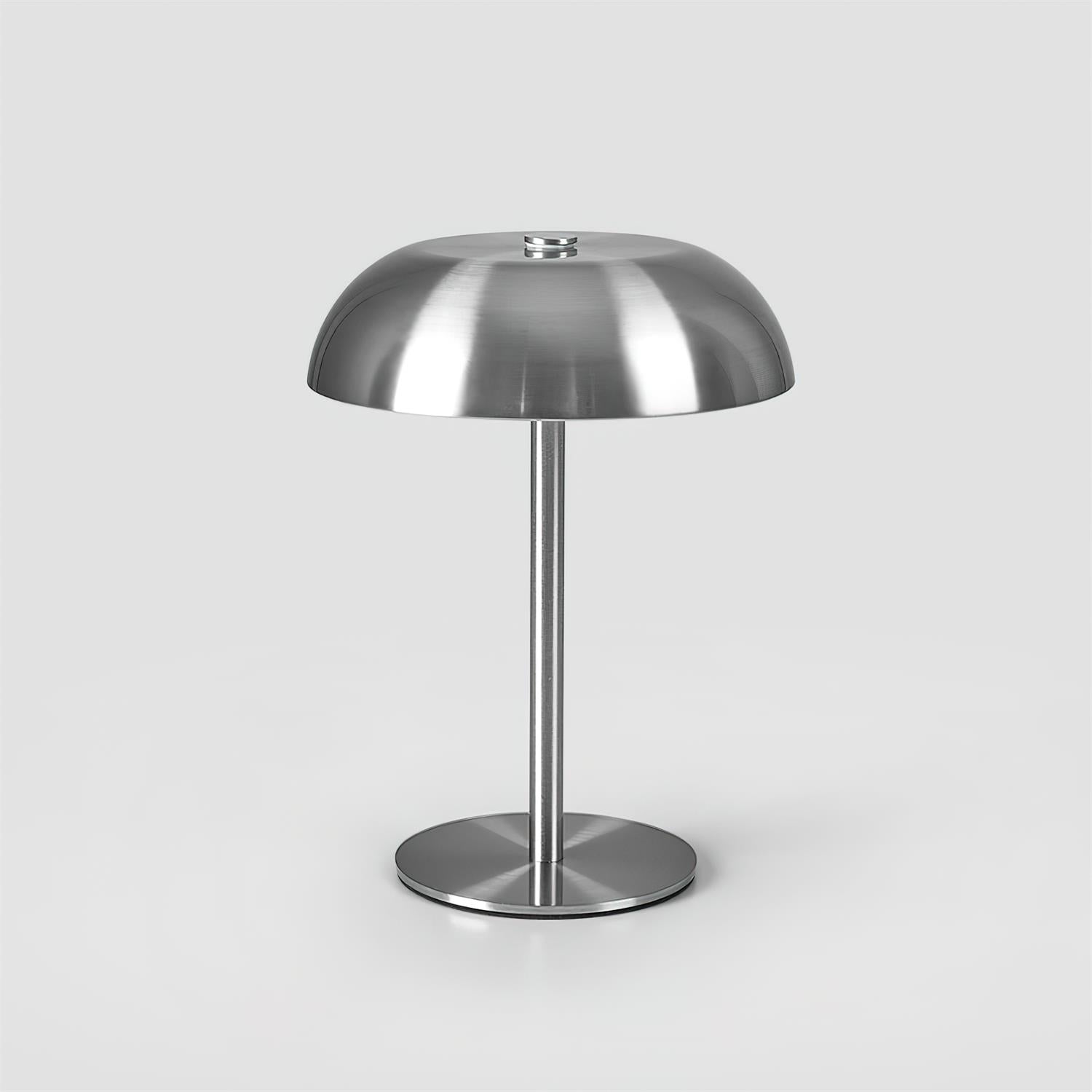 Sleek Silver LED Table Lamp – Modern Metal Design