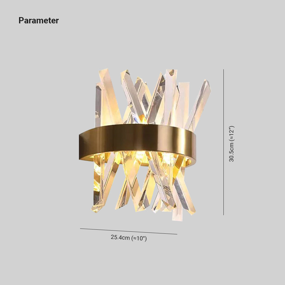 Taavita | Golden Crystal Wall Lamp – Elegance and Light in Every Room