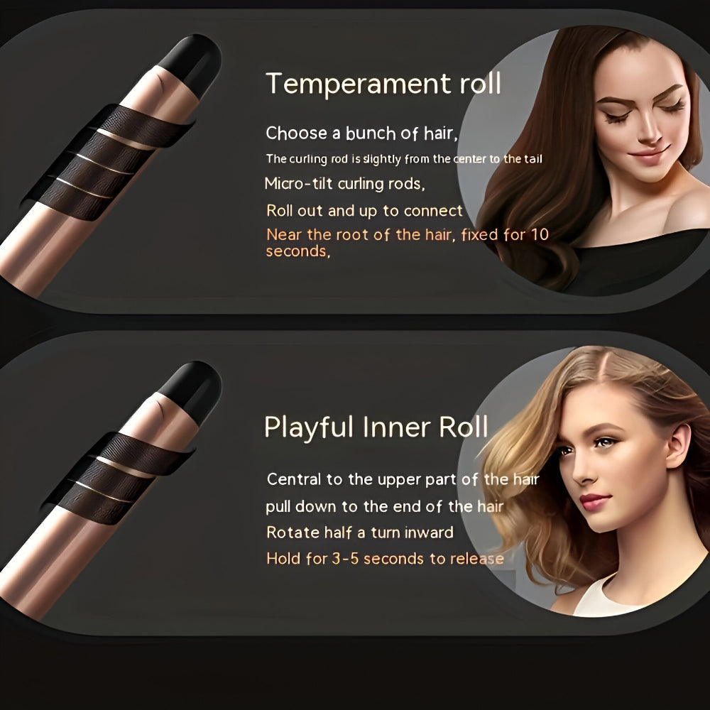 Ceramic Hair Styler with Safety Grip for Effortless Curls