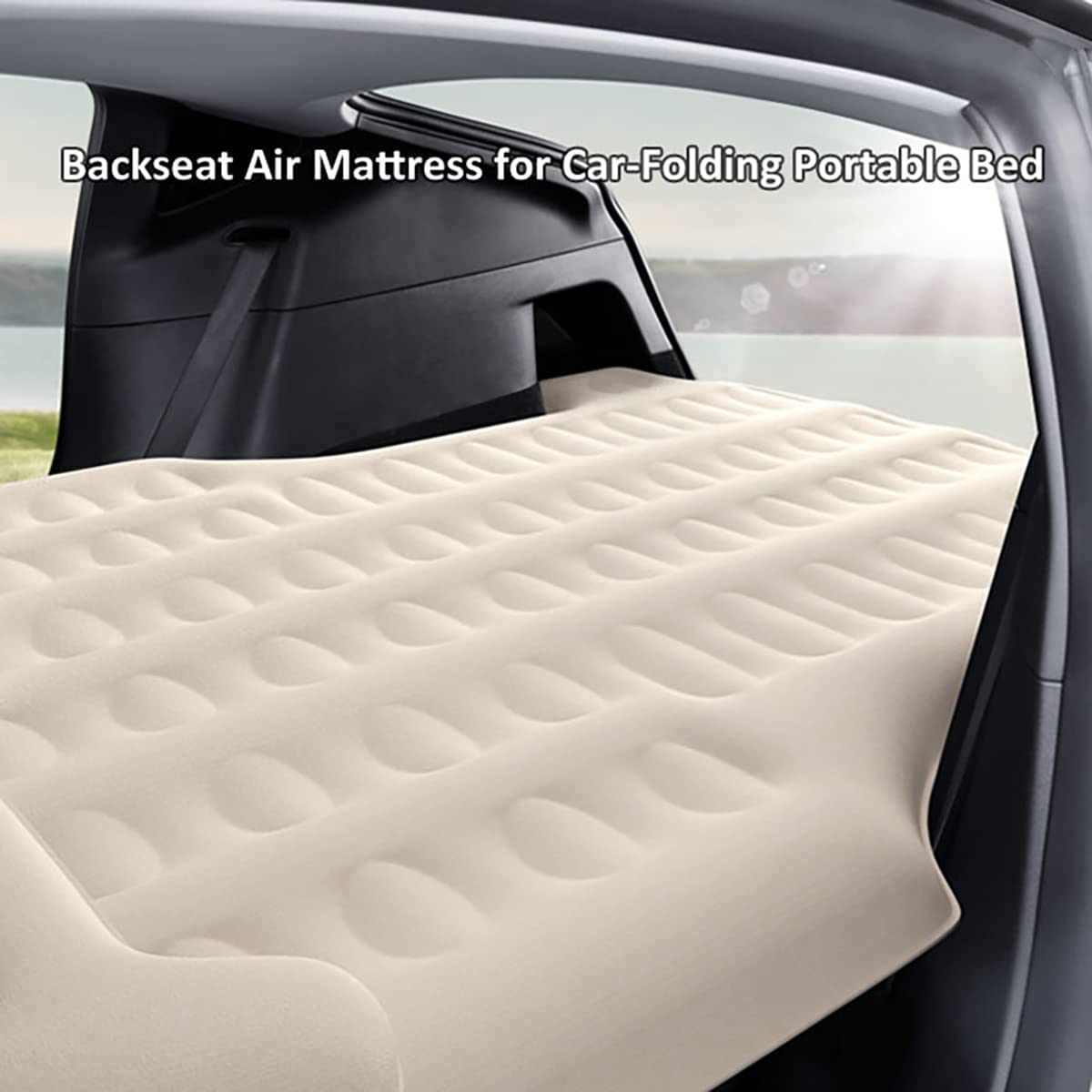 Inflatable Mattress for Tesla Model Y with Headrest and 12V Pump