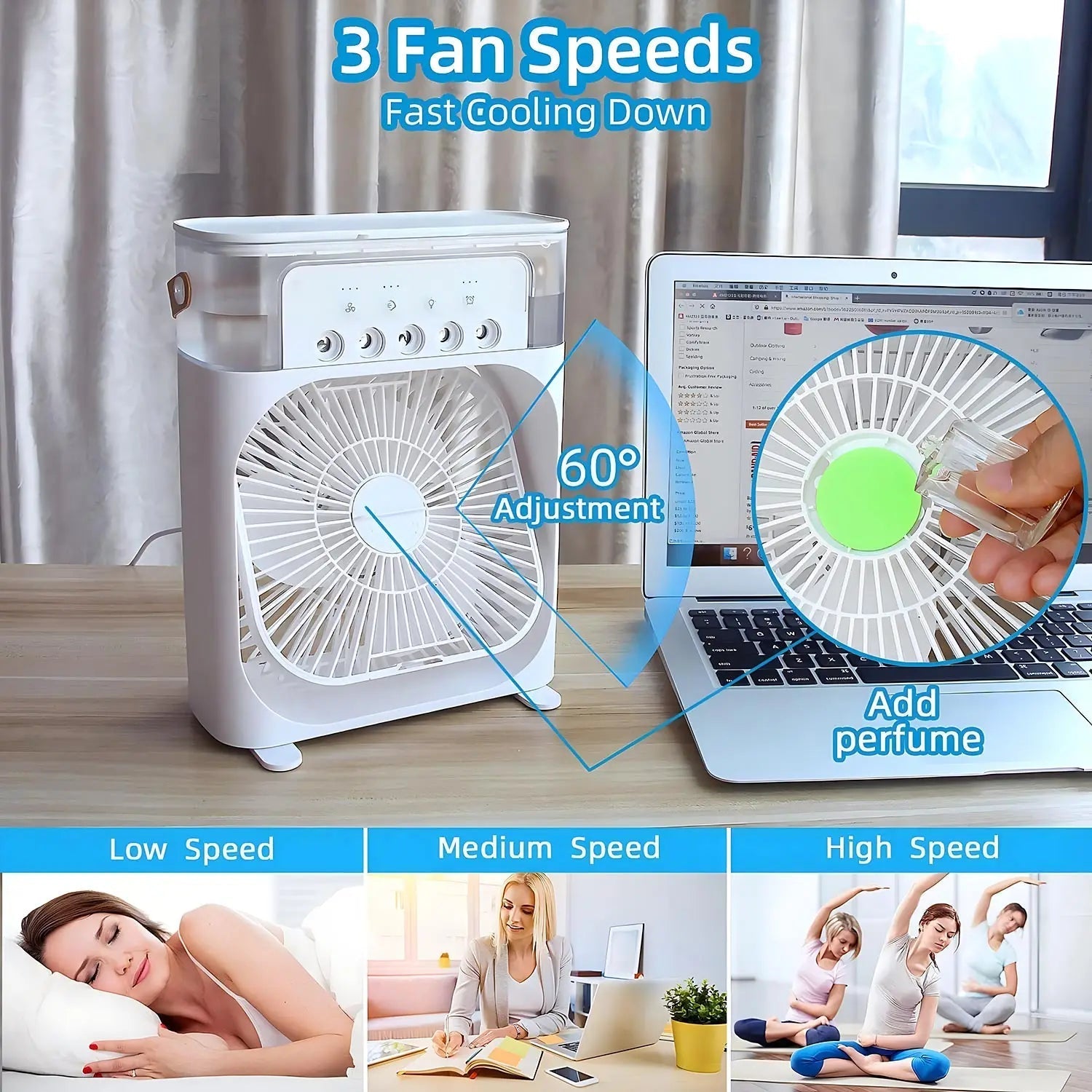 3-in-1 Air Conditioner, Fan, and Humidifier Unit