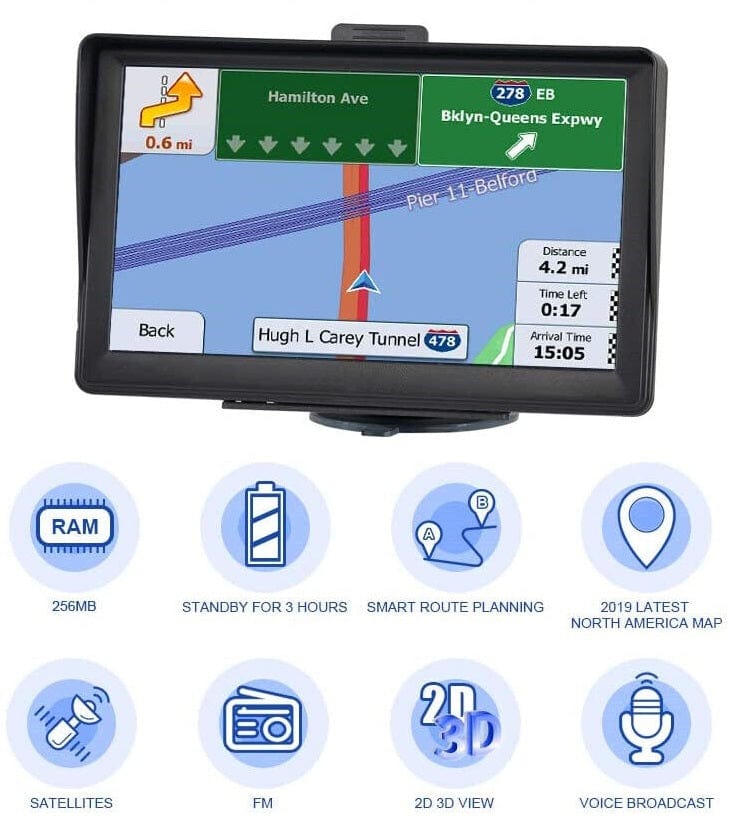 7-Inch Vehicle GPS Navigation for Cars and Trucks