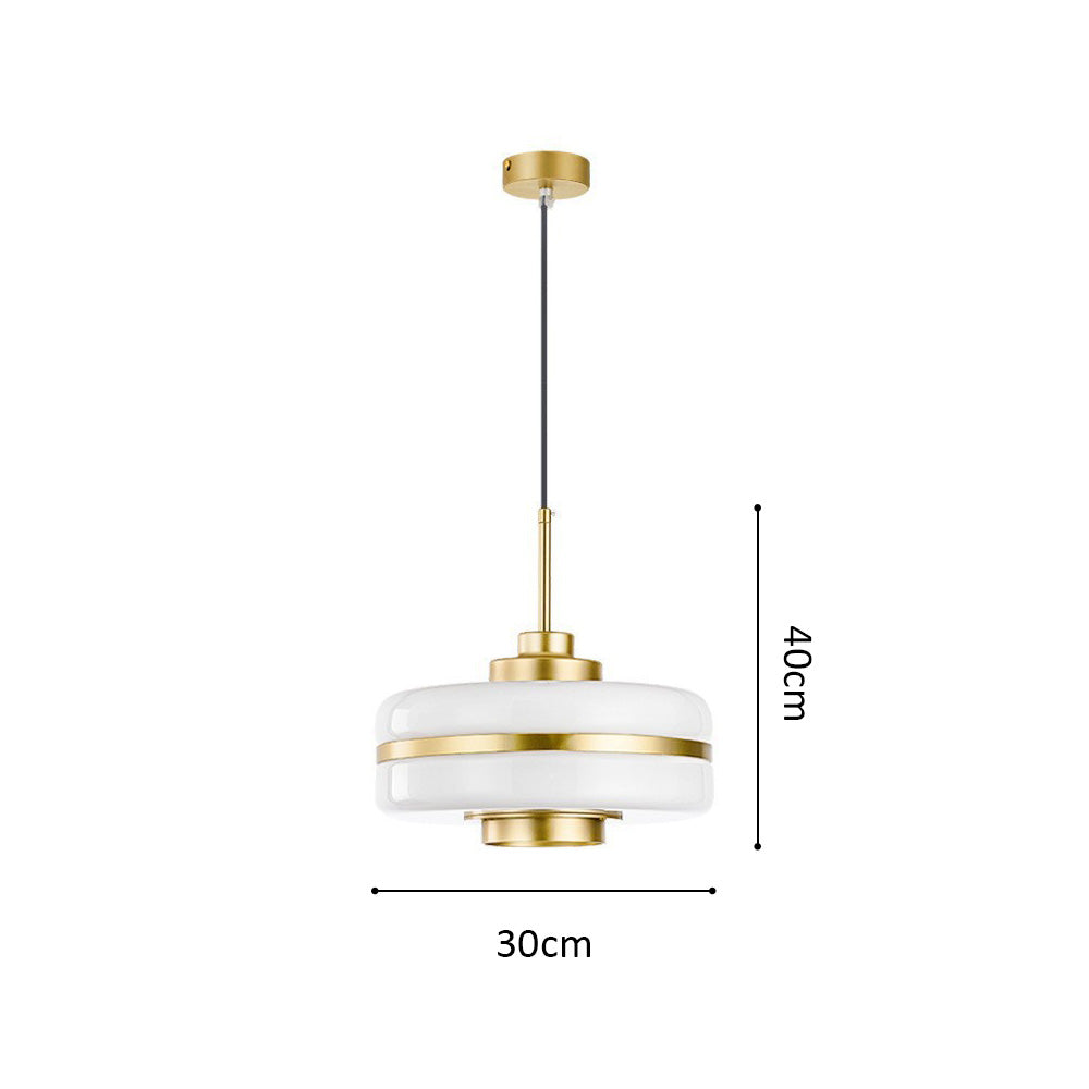 Elegant Glass and Metal Pendant Light with Warm LED Embrace