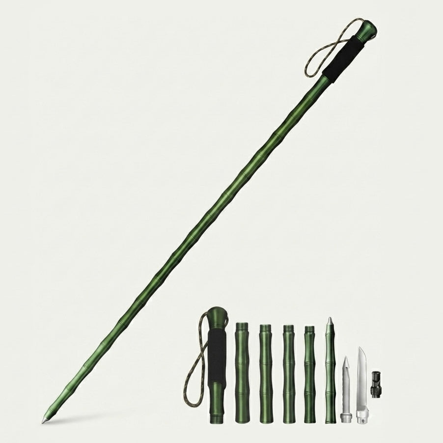 Aluminum Alloy Hiking Pole with Compass, Whistle, and Knife - 109cm