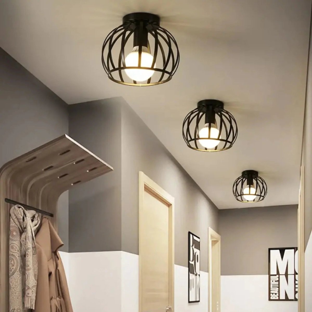 UrbanGlow Metal Ceiling Fixture for Modern Spaces