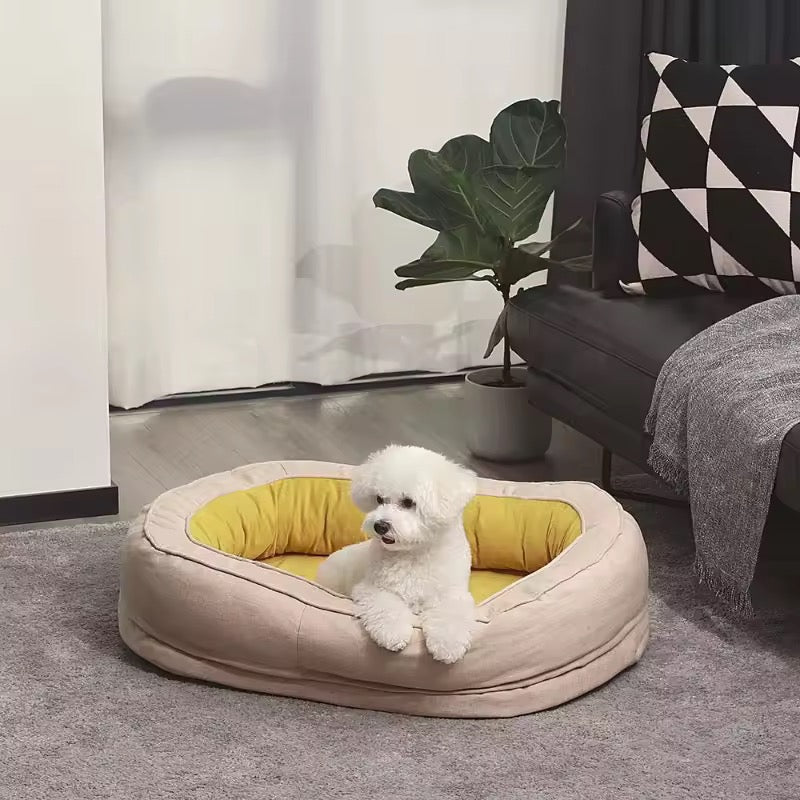 Waterproof Orthopedic Pet Bed with Removable Cover – Cotton Fleece & Velveteen, Sizes M, L, XL