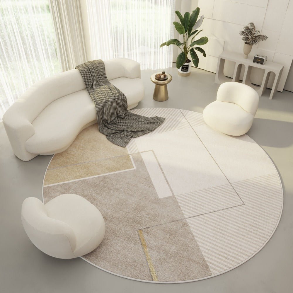 Serenity Circle Plush Polyester Rug with Modern Design