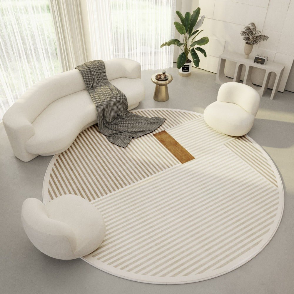 Serenity Circle Plush Polyester Rug with Modern Design