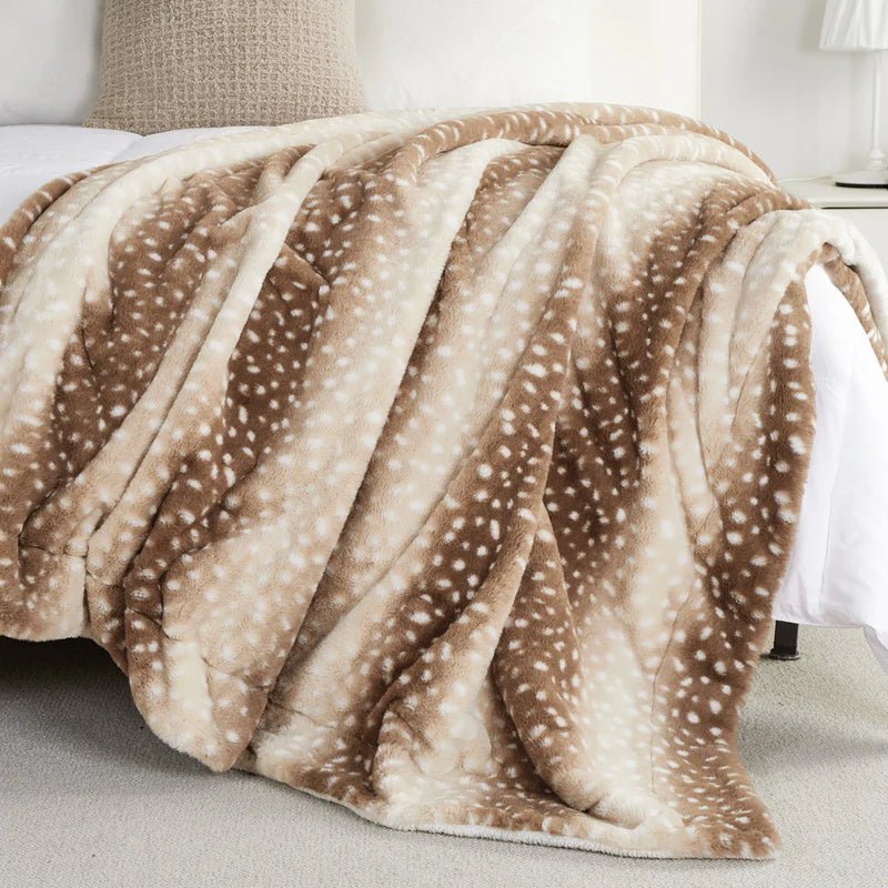 SnuggleNest Reversible Plush Blanket with Nature-Inspired Design