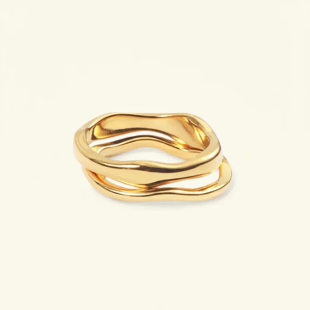 Elegant Gold Stackable Ring Crafted from Stainless Steel