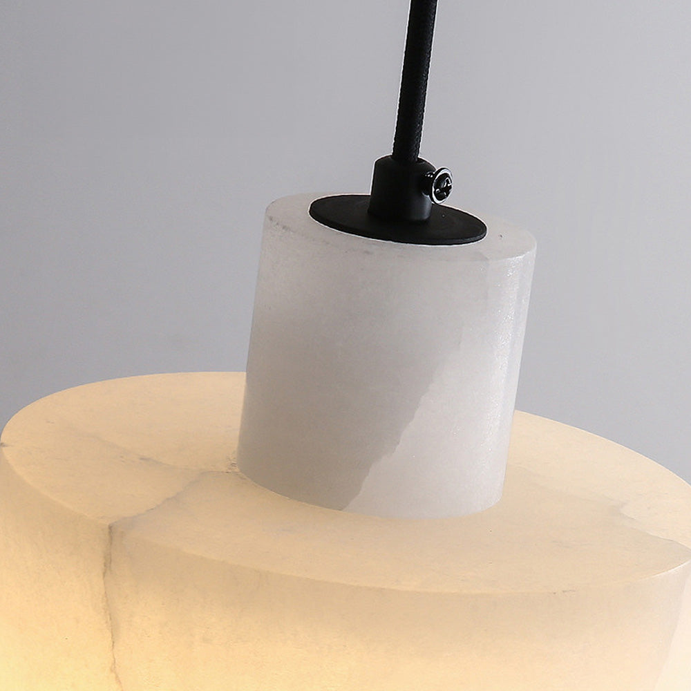 LumiStone Pendant Light: Chic White Marble Glow for Any Room