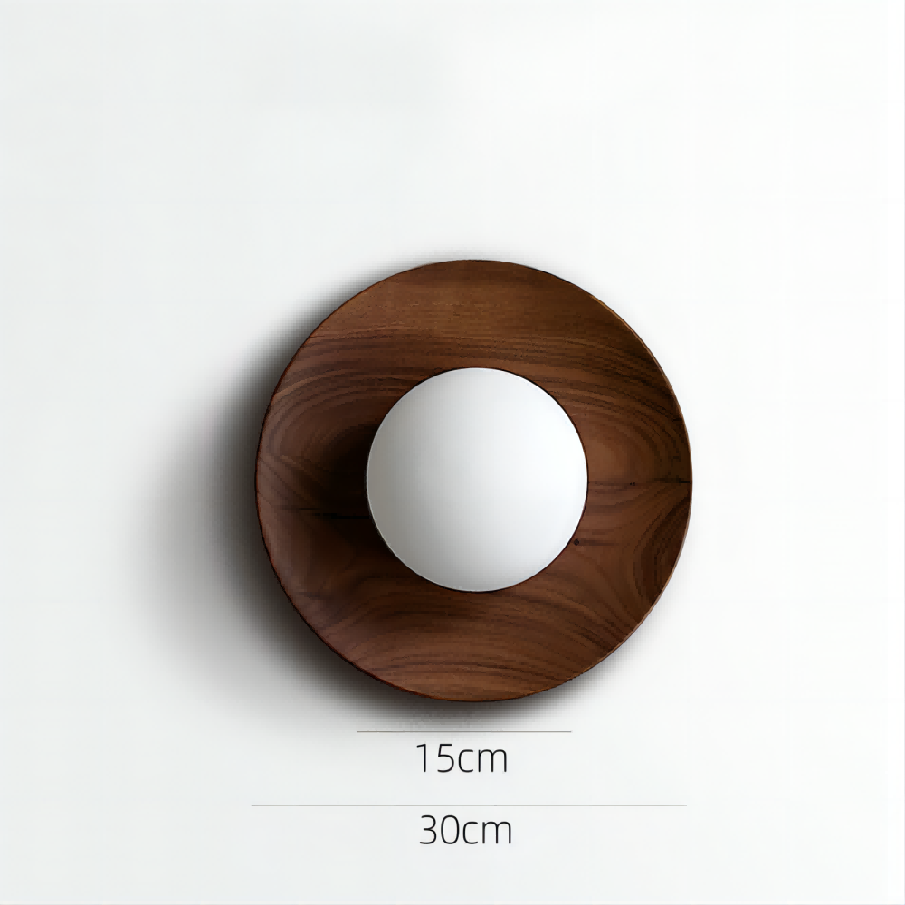 Simple White Natural Wood Wall Light