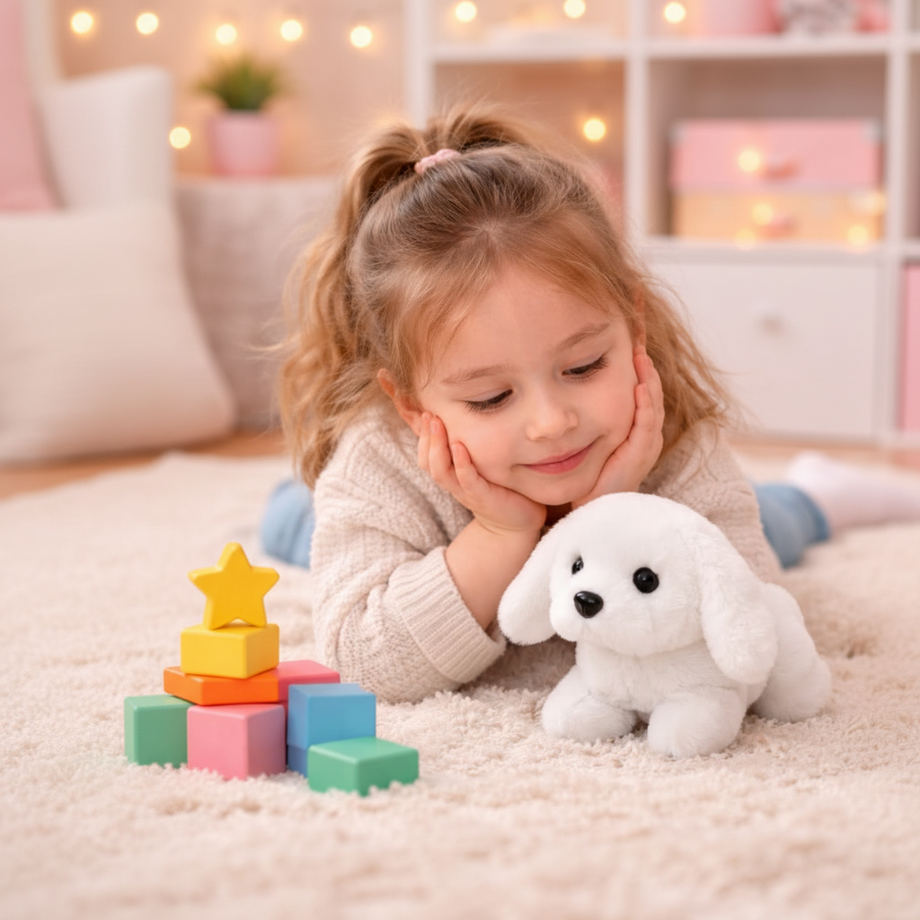 Adorable Movable Puppy Plush Toy for Engaging Play