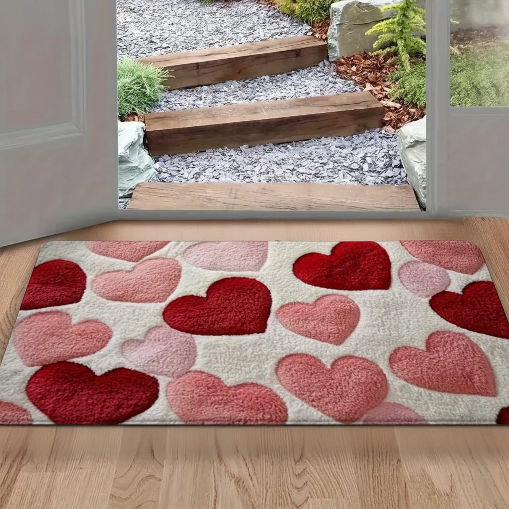Charming Heart Design Doormat for a Warm Welcome