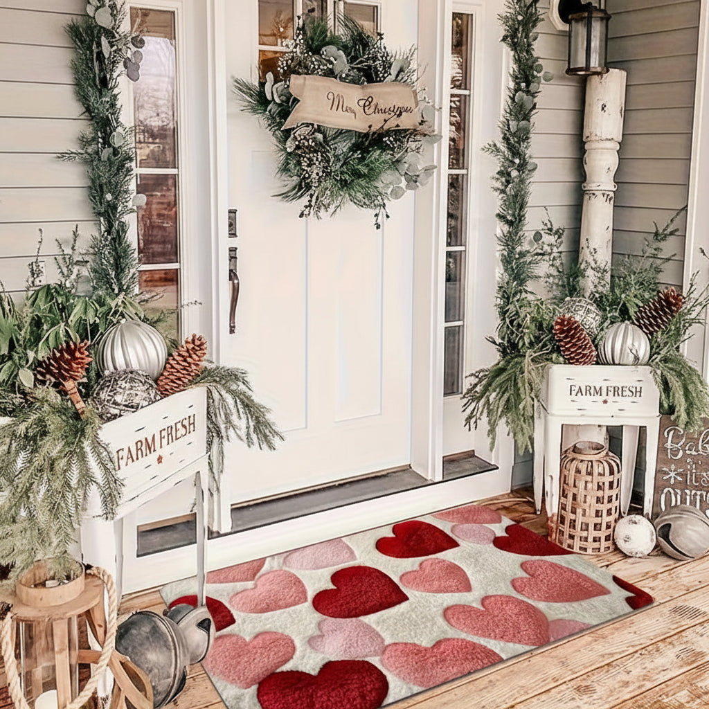 Charming Heart Design Doormat for a Warm Welcome