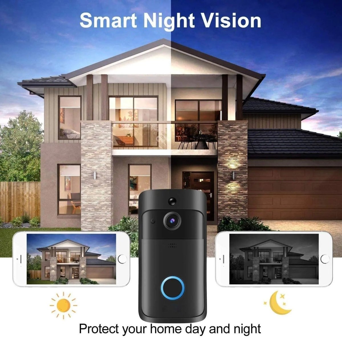 SecureVision HD Smart Doorbell with Night Vision & Intercom