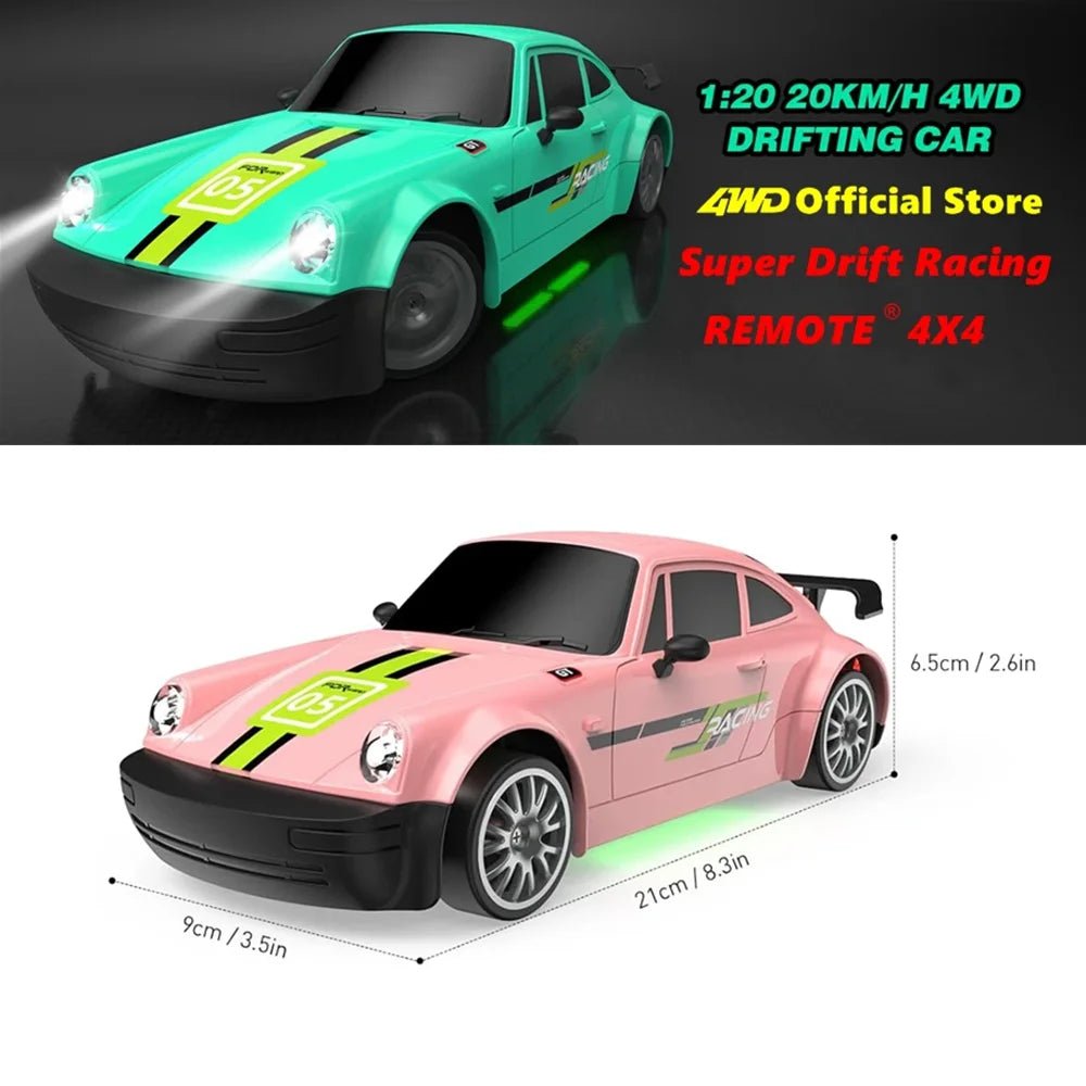 TurboDrift 1:20 Scale All-Terrain RC Car with LED Lights