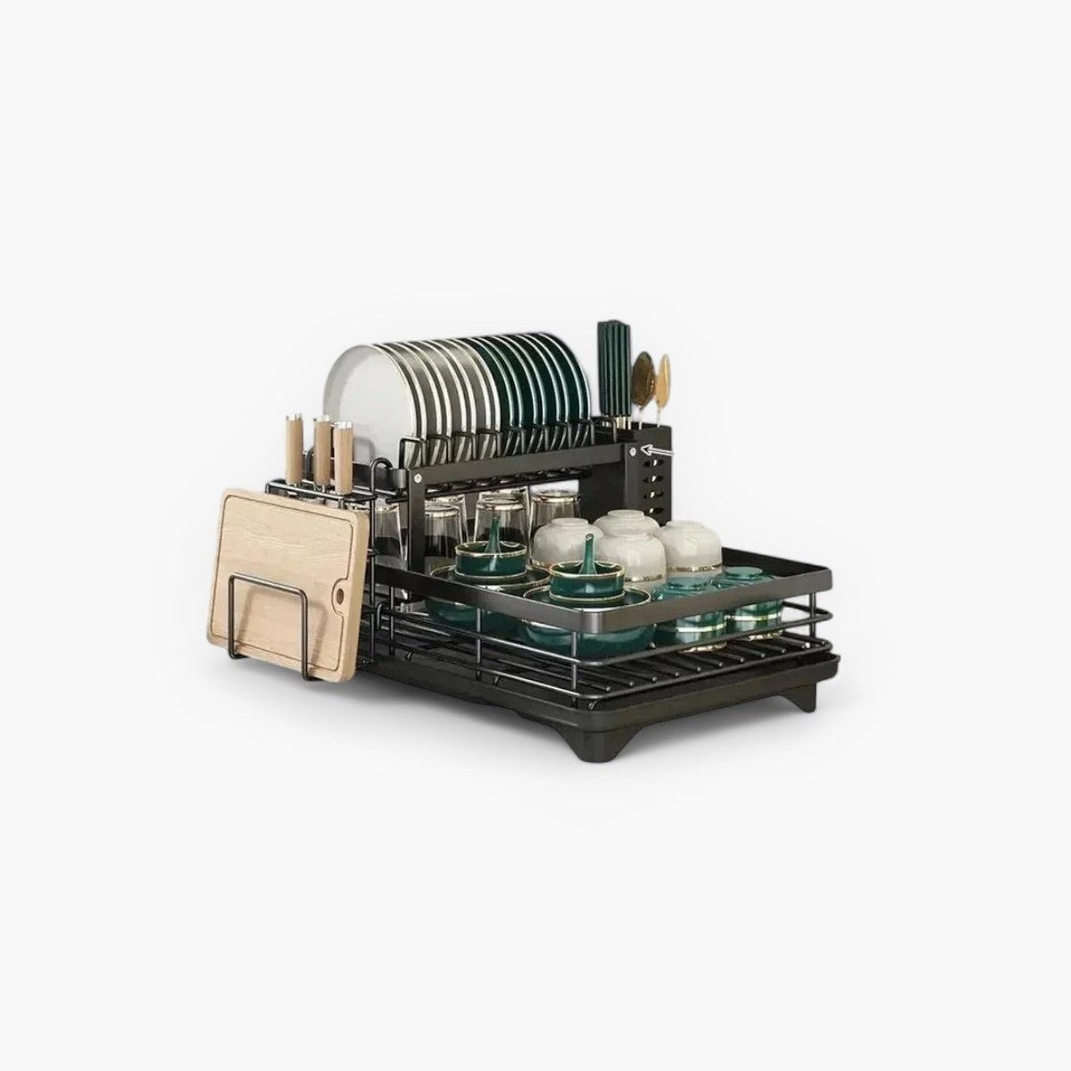 Compact Stainless Steel Dish Rack - Efficient Kitchen Organizer