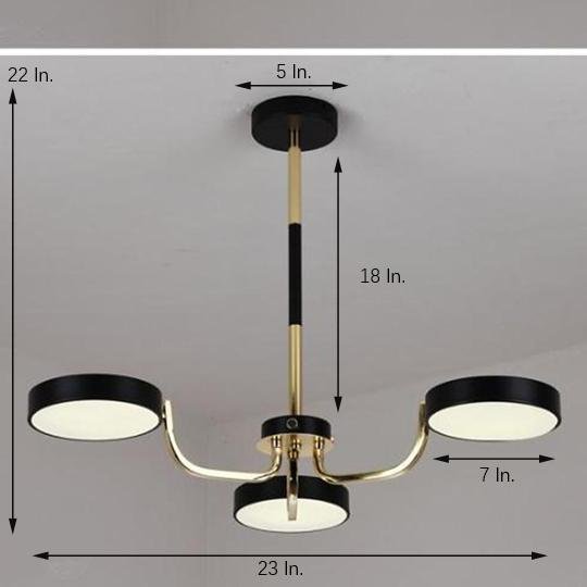 3-Light Circular LED Modern Kitchen Pendant Chandeliers Lighting