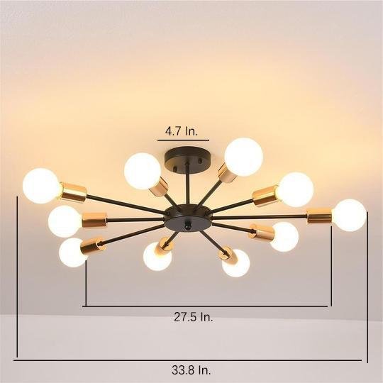 10-Light Modern Circular Electroplated LED Flush Mount Taavita Lighting