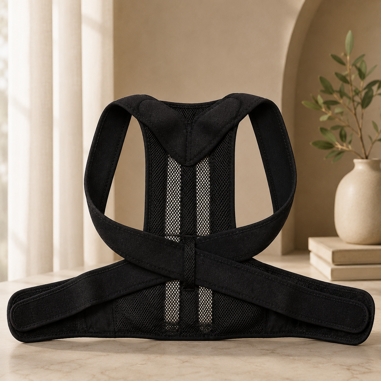 Adjustable Cross-Back Support Posture Brace for Men and Women - 5 Sizes, Breathable Neoprene