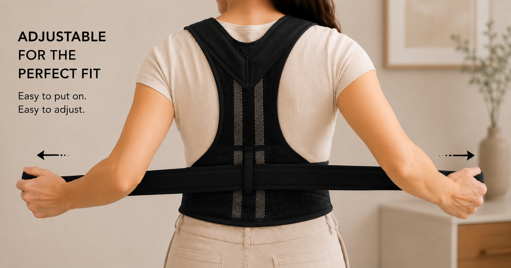 Adjustable Cross-Back Support Posture Brace for Men and Women - 5 Sizes, Breathable Neoprene