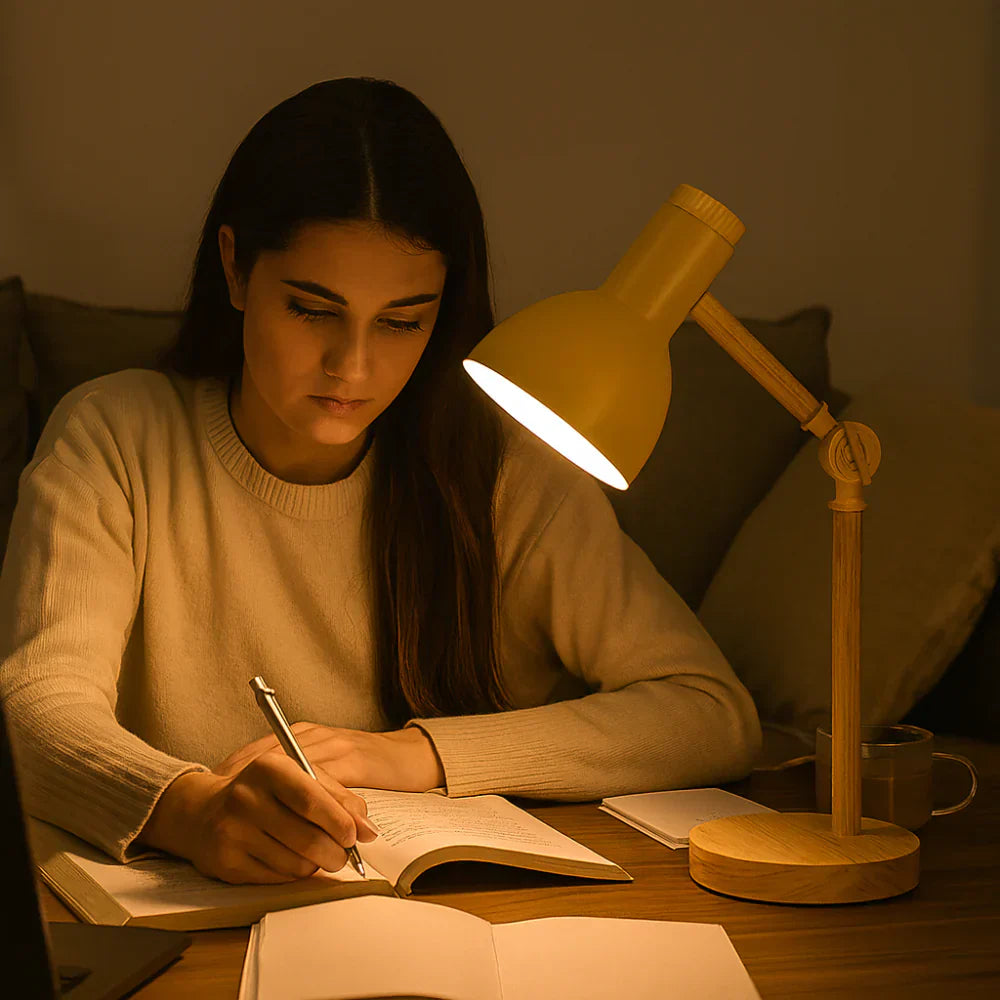 Elegant Adjustable Wooden Desk Lamp for Perfect Lighting
