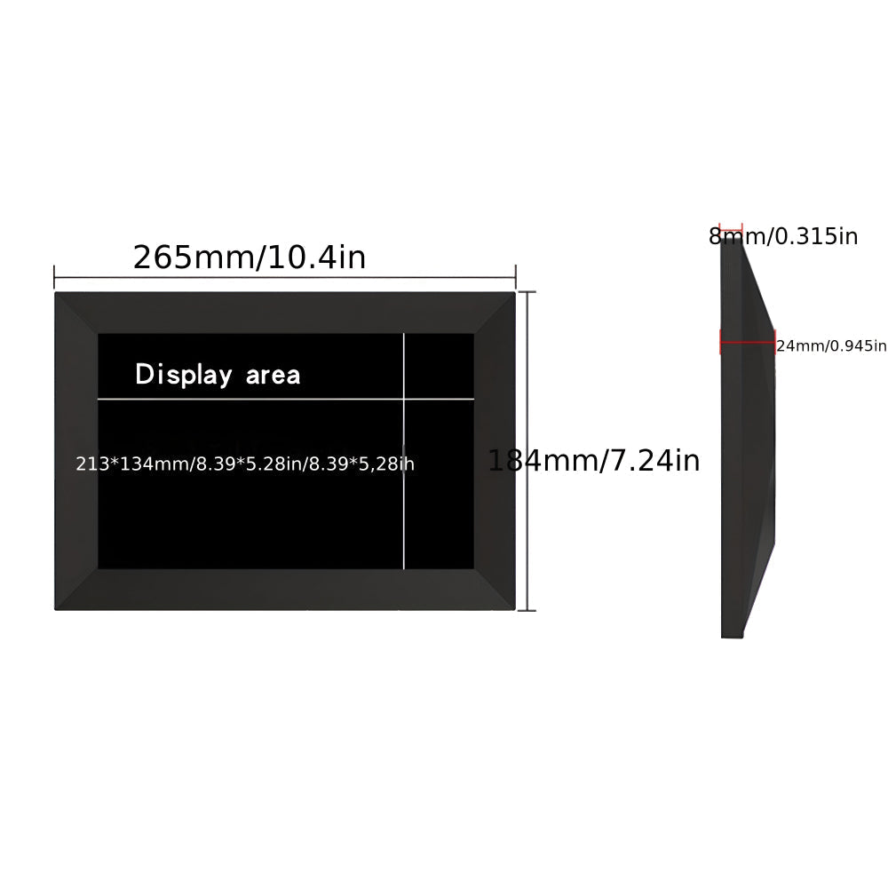 Smart Digital Photo Frame with Touch Display and WiFi Connectivity