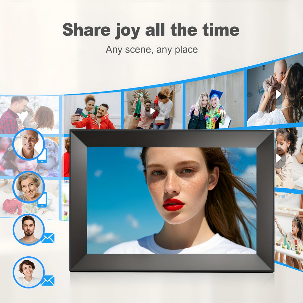 Smart Digital Photo Frame with Touch Display and WiFi Connectivity