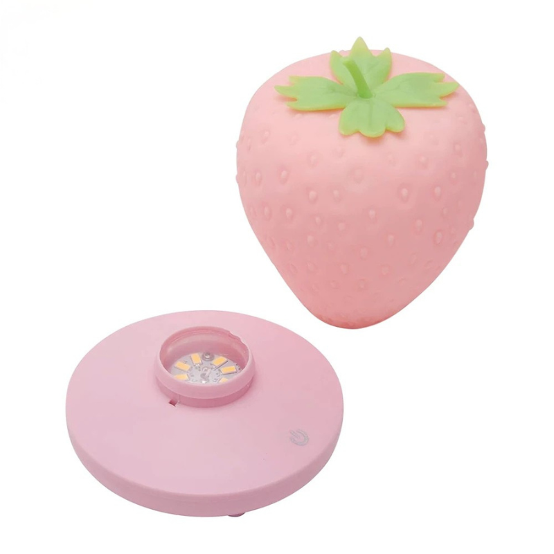 Adjustable Brightness Touch-Lamp – Rechargeable LED Strawberry Design
