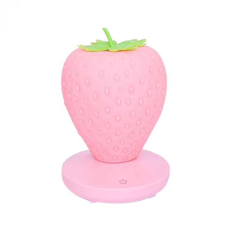 Adjustable Brightness Touch-Lamp – Rechargeable LED Strawberry Design