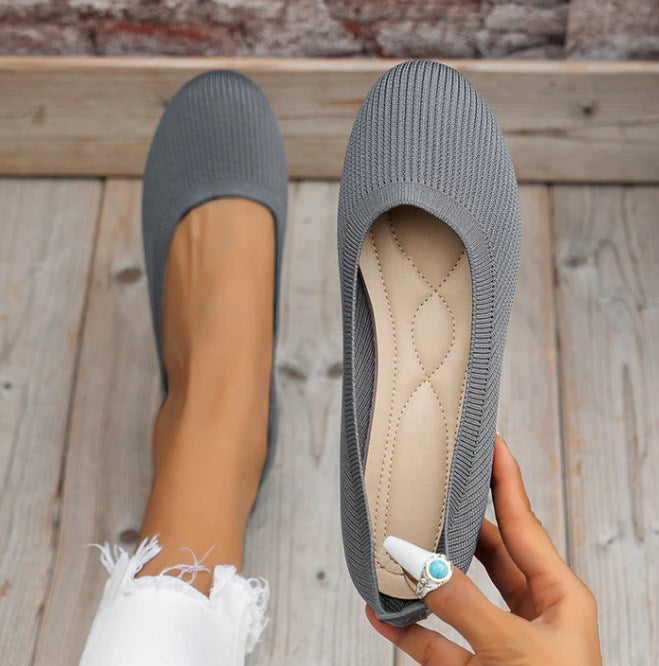 Women’s Ballet Flats | Breathable Knit Slip-On | Lightweight & Slip-Resistant Sole | Comfortable Fit