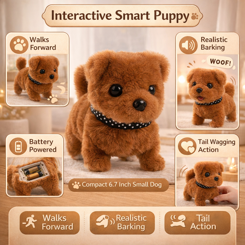 Cuddly Canine Companion Robot That Walks and Barks