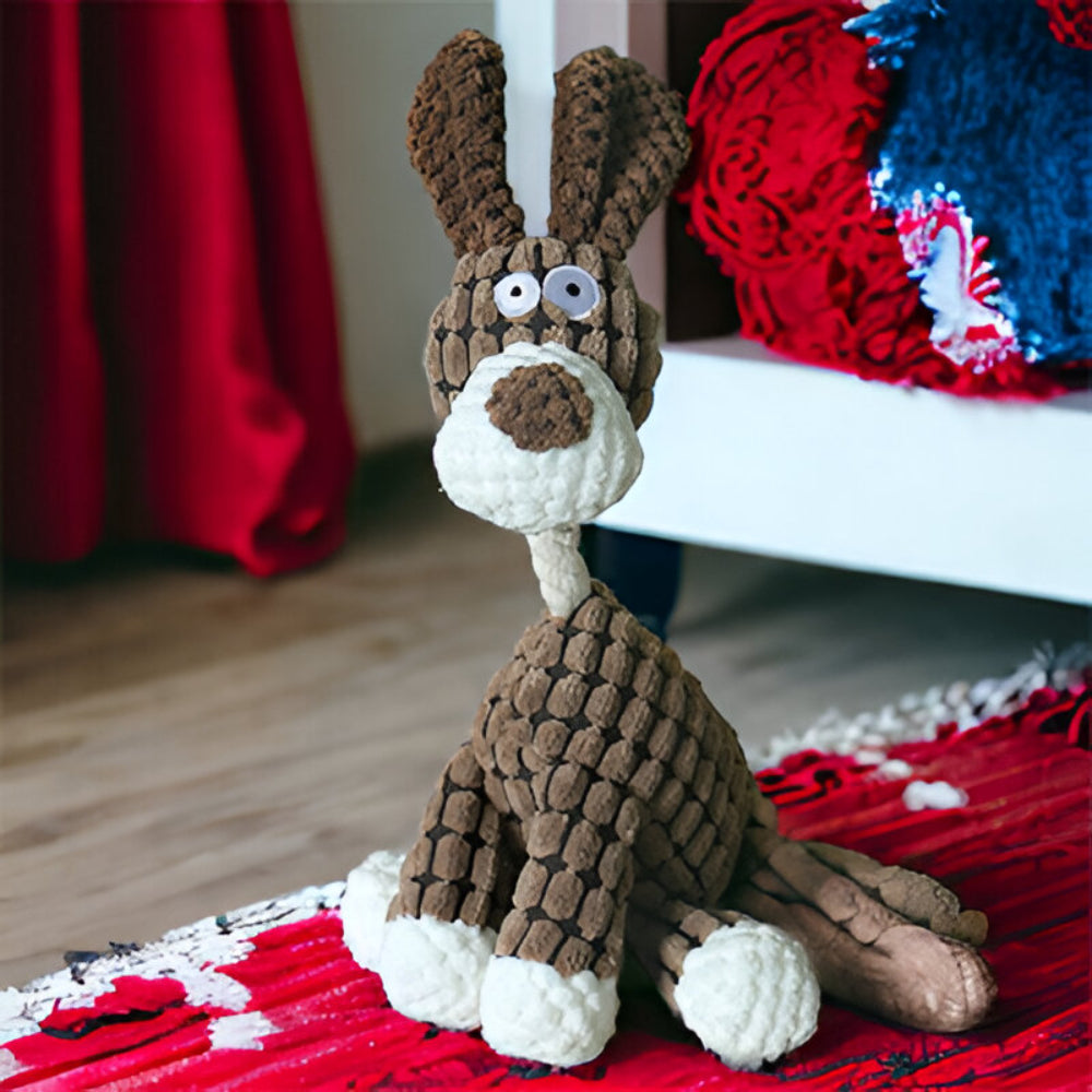 Interactive Plush Animal Rope Dog Chew Toy with Squeaker