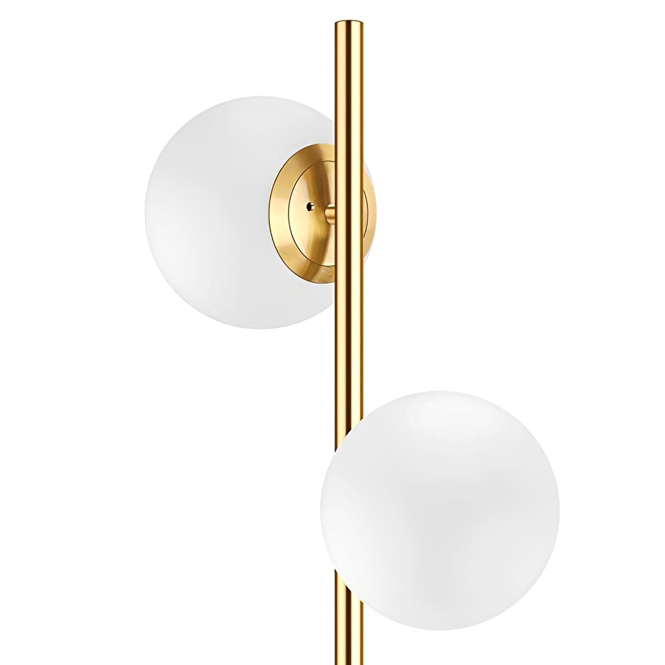 LuxeSphere LED Floor Lamp with Glass Accents on Gold Stand