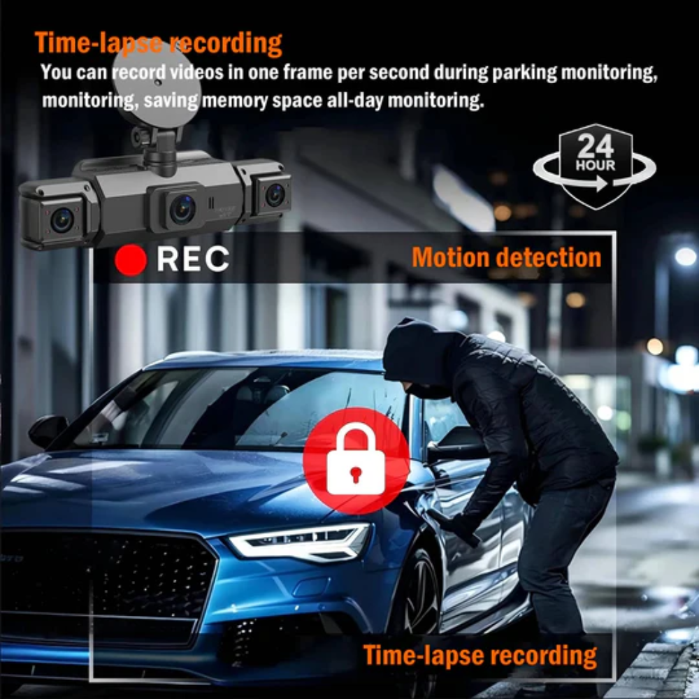 Dual Wireless Dash Camera with Night Vision and Front/Rear Recording